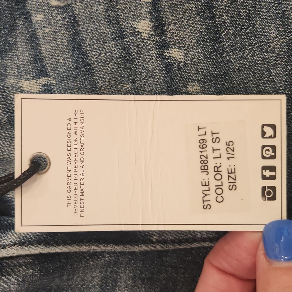 Judy Blue Skinny Distressed Blue Jeans Size 1/25, New With Tags! - Picture 4 of 11